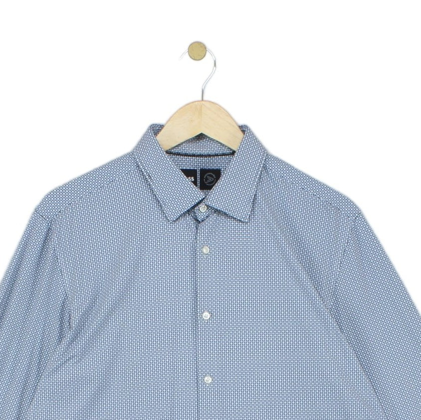 Mens Shirt Slim Fit Long Sleeve Stretch