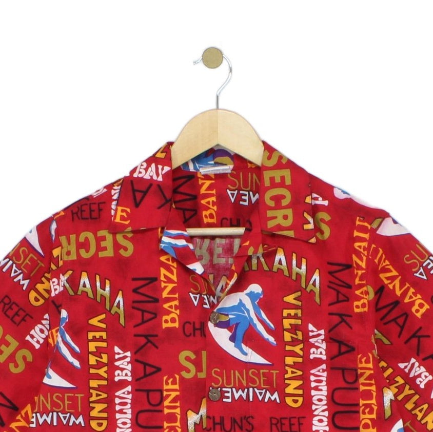 Mens Hawaiian Shirt Usa Made Printed Short Sleeve