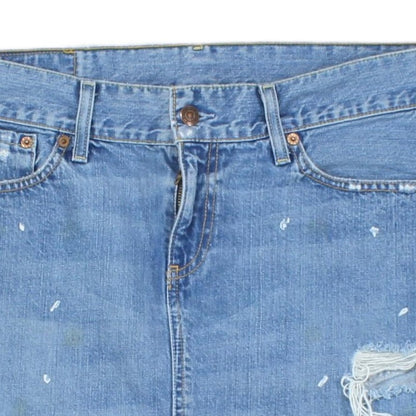 Womens Denim Skirt  Distressed Mini