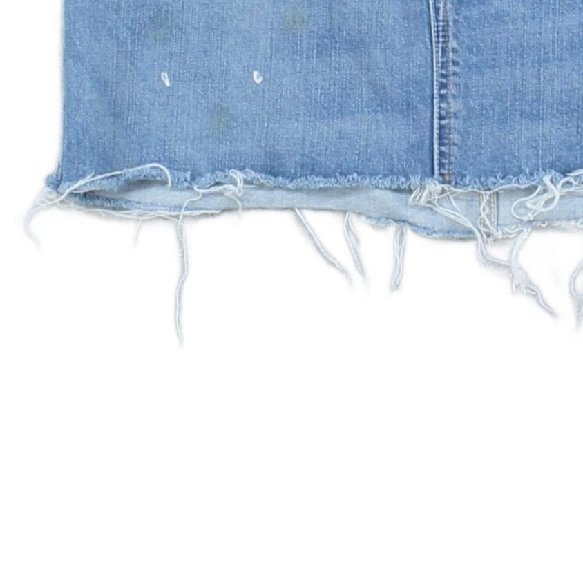 Womens Denim Skirt  Distressed Mini