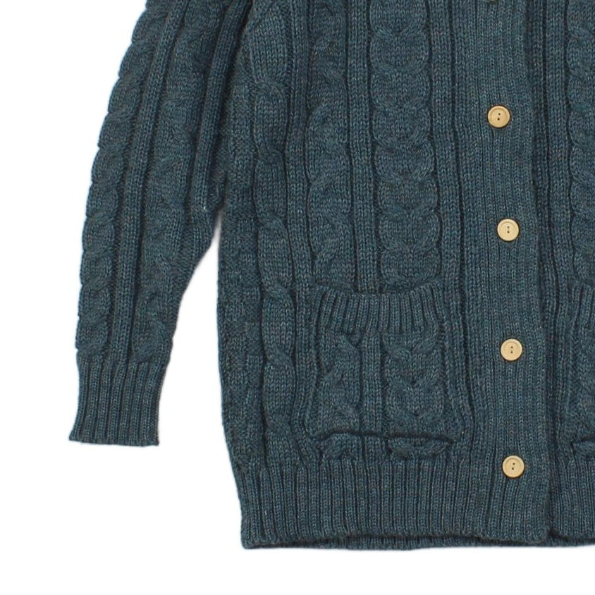 Womens Wool Cardigan Cable Knit Button