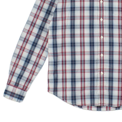 Mens Plaid Shirt Button Down Long Sleeve Cotton