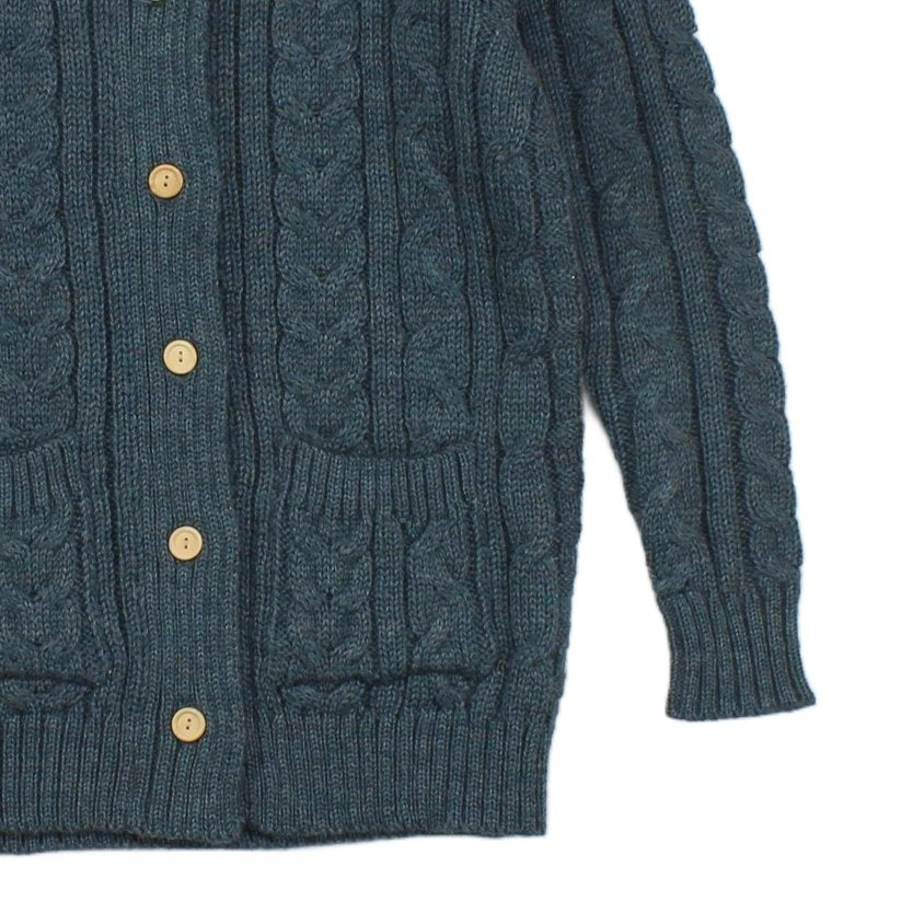 Womens Wool Cardigan Cable Knit Button