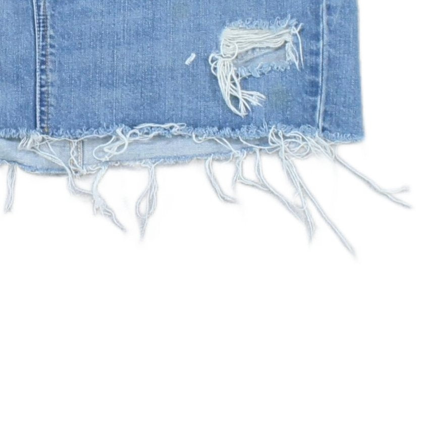 Womens Denim Skirt  Distressed Mini