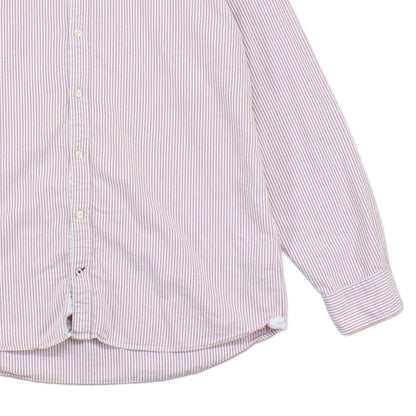 Mens Striped Shirt Button Up Long Sleeve