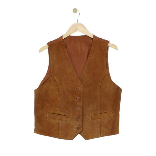 Womens Leather Waistcoat Suede Western