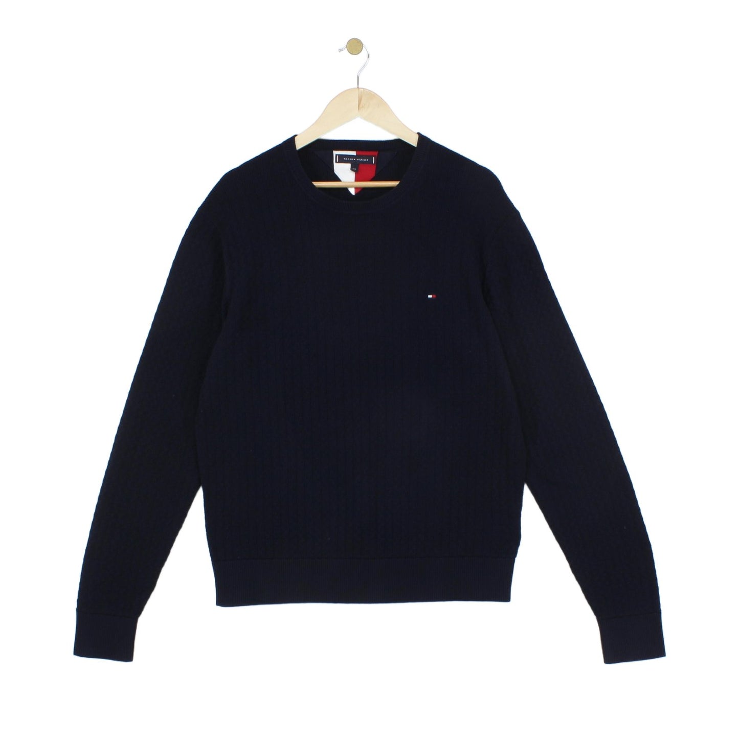 Mens Ribbed Jumper Pullover Crew Neck