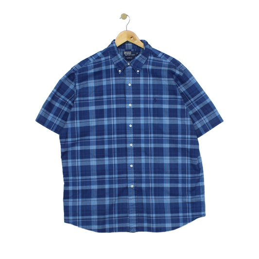 Mens Plaid Shirt Button Down Short Sleeve