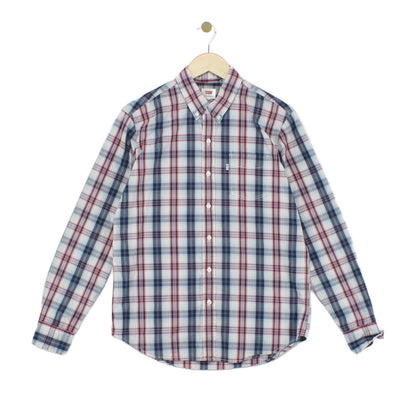 Mens Plaid Shirt Button Down Long Sleeve Cotton