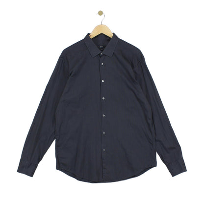 Mens Shirt Slim Fit Long Sleeve Collared