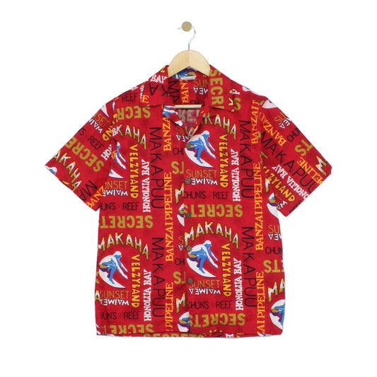 Mens Hawaiian Shirt Usa Made Printed Short Sleeve