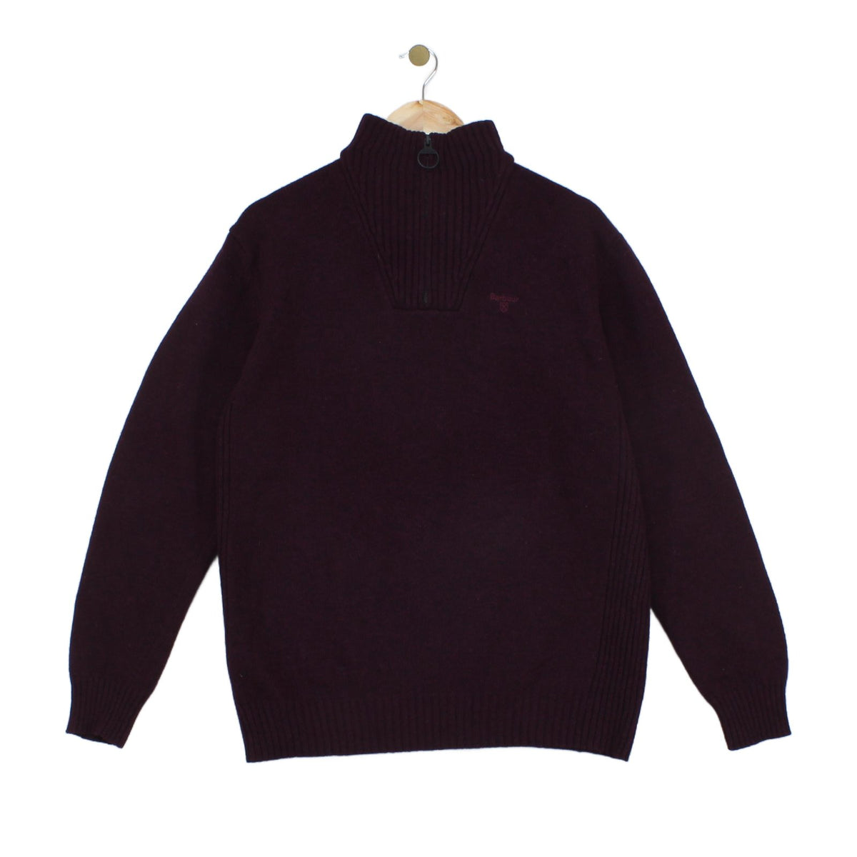 Mens 1/4 Zip Jumper Full Zip High Neck Wool