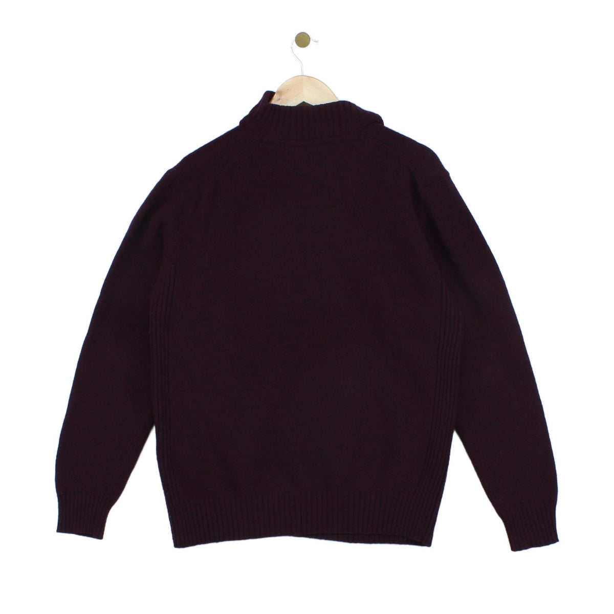 Mens 1/4 Zip Jumper Full Zip High Neck Wool