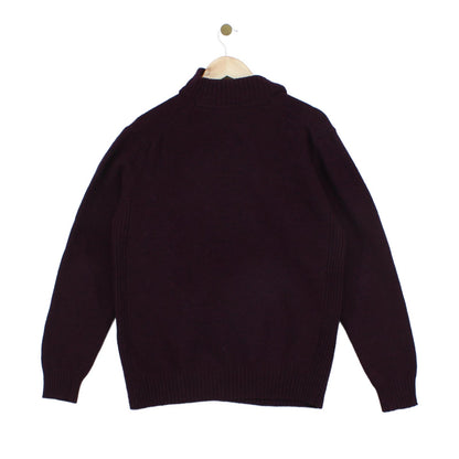 Mens 1/4 Zip Jumper Full Zip High Neck Wool