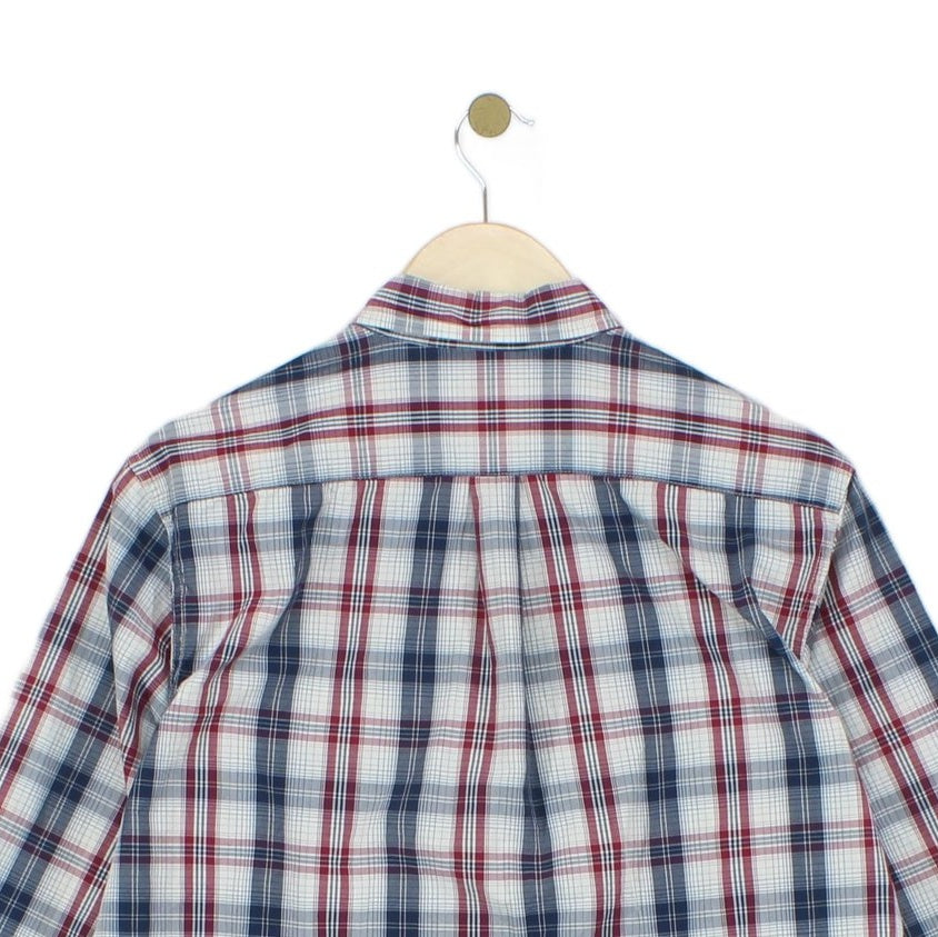 Mens Plaid Shirt Button Down Long Sleeve Cotton