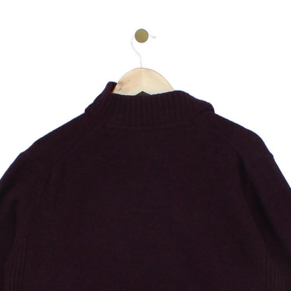 Mens 1/4 Zip Jumper Full Zip High Neck Wool