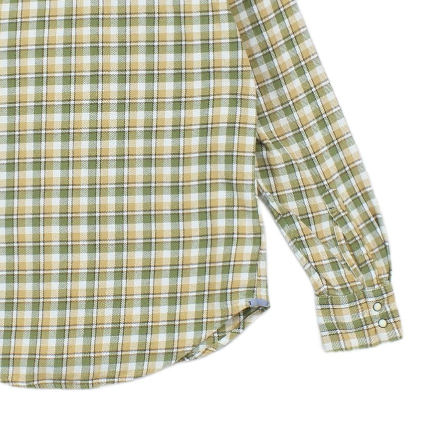 Mens Plaid Shirt Snap Slim Fit Long Sleeve Cotton