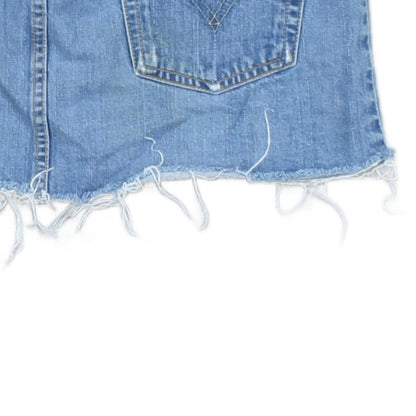 Womens Denim Skirt  Distressed Mini