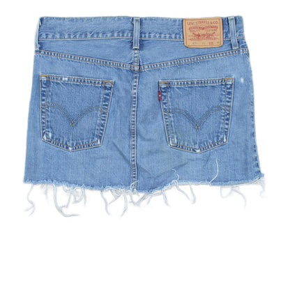 Womens Denim Skirt  Distressed Mini