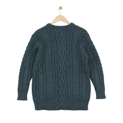 Womens Wool Cardigan Cable Knit Button