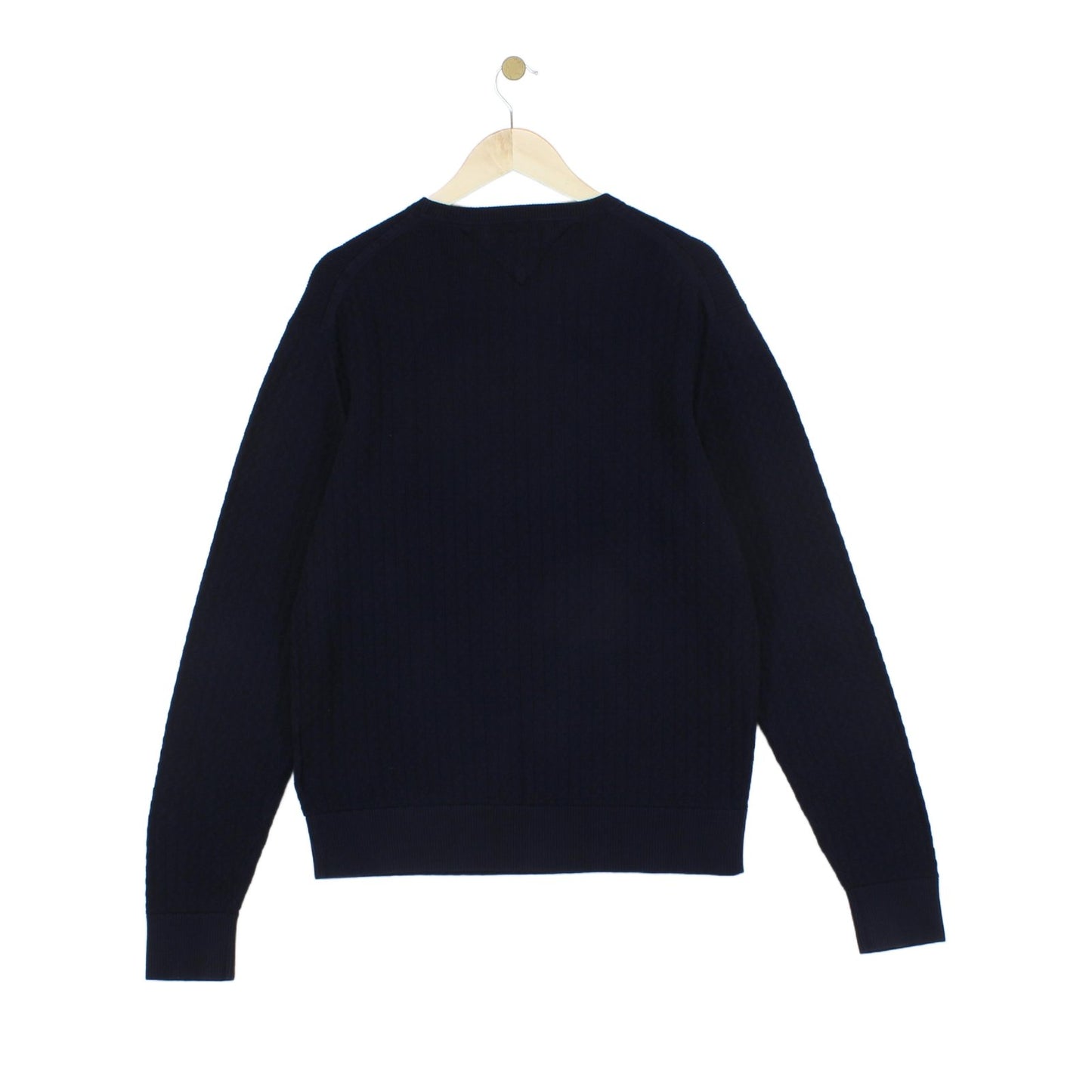 Mens Ribbed Jumper Pullover Crew Neck
