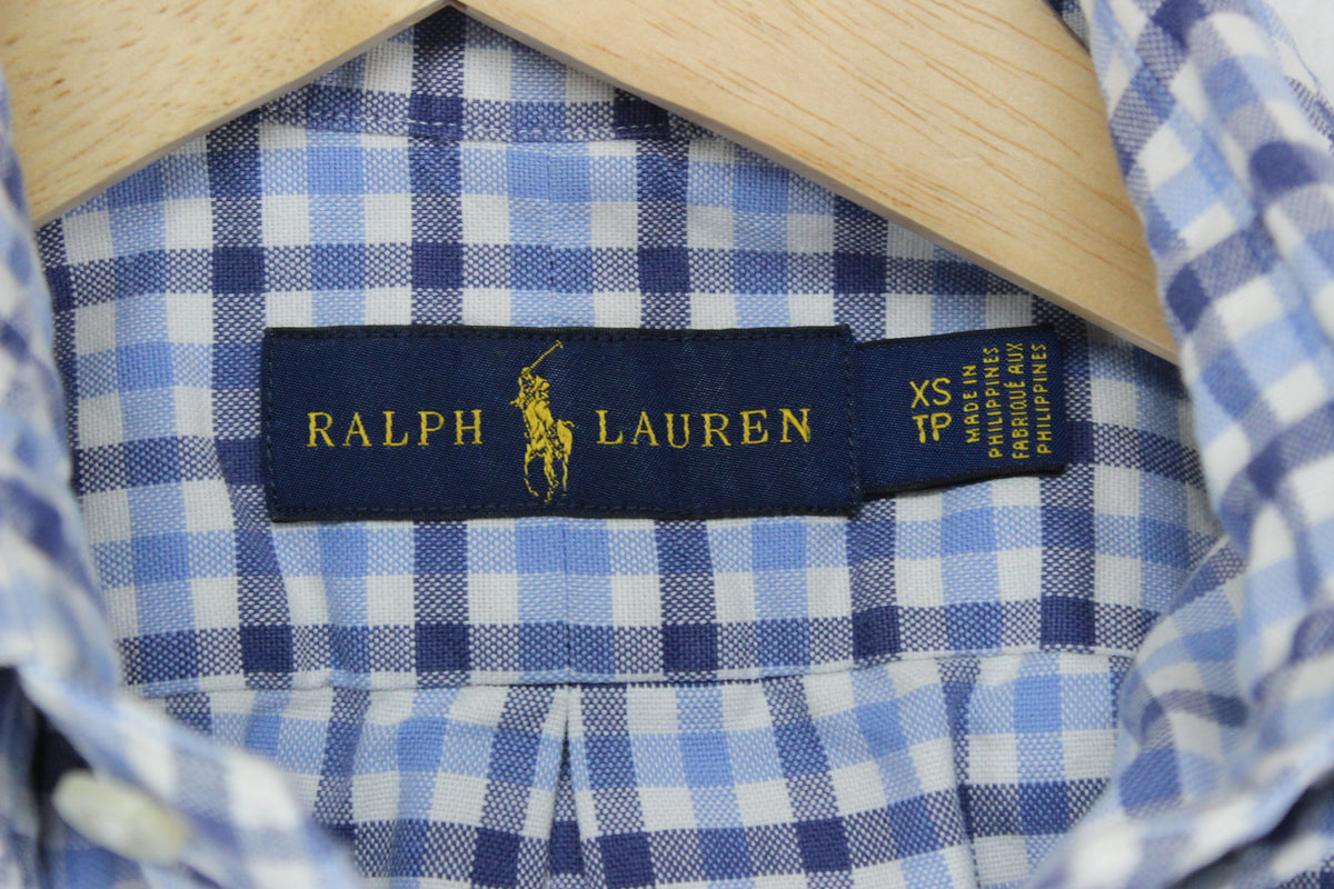 Mens Oxford Shirt Check Button Up Classic
