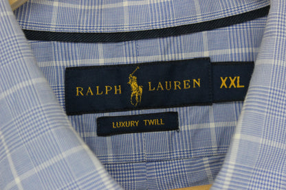 Mens Plaid Shirt Twill Button Down Long Sleeve