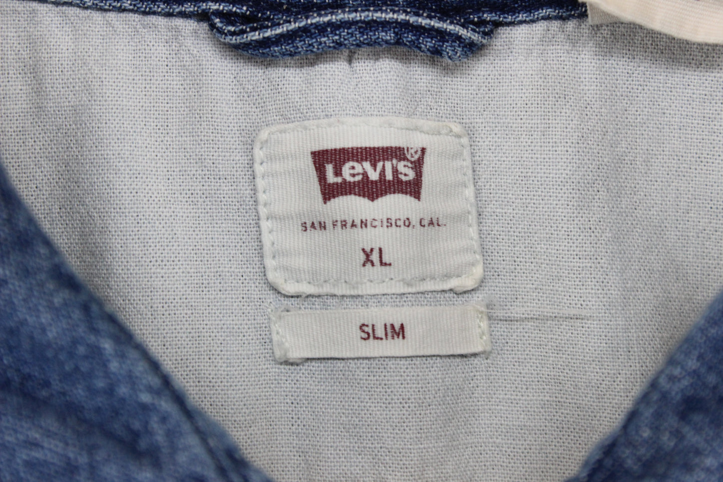 Mens Denim Shirt Slim Fit Long Sleeve Button Down