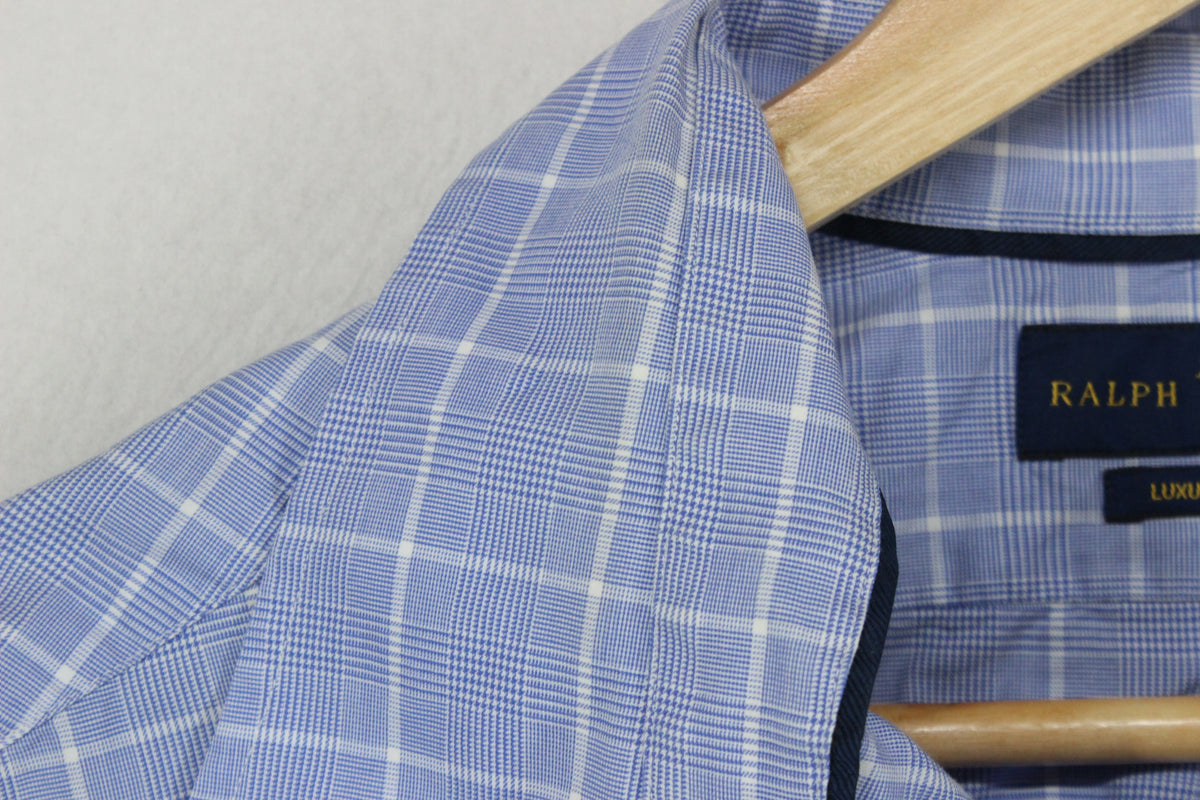 Mens Plaid Shirt Twill Button Down Long Sleeve