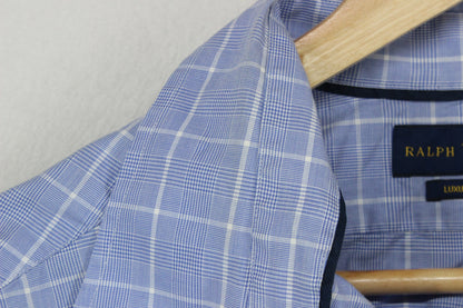 Mens Plaid Shirt Twill Button Down Long Sleeve