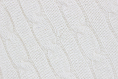 Womens Cashmere Cable Knit Jumper V Neck Slim Fit