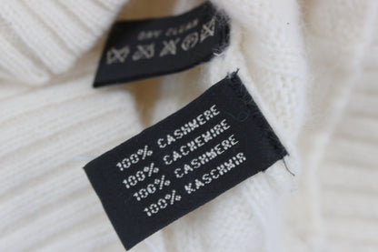 Womens Cashmere Cable Knit Jumper V Neck Slim Fit