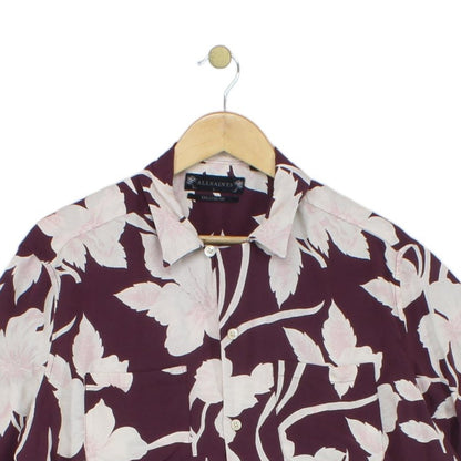 Mens Floral Shirt Relaxed Fit Short Sleeve Viscose