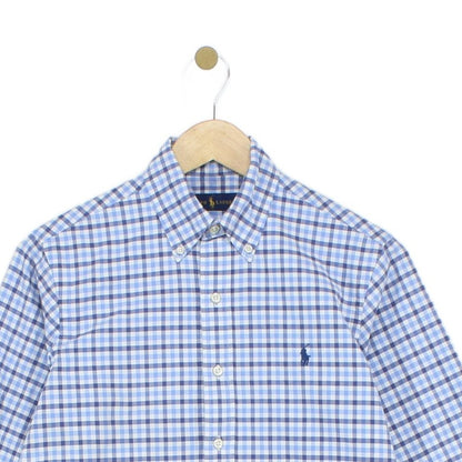 Mens Oxford Shirt Check Button Up Classic