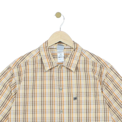 Mens Plaid Shirt Outdoor Short Sleeve