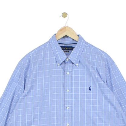 Mens Plaid Shirt Twill Button Down Long Sleeve