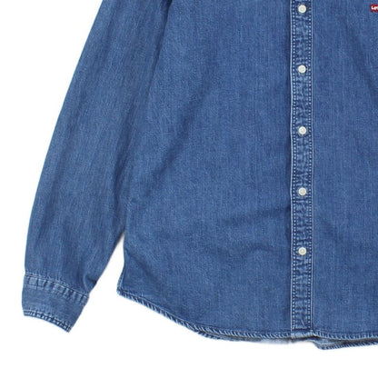 Mens Denim Shirt Slim Fit Long Sleeve Button Down