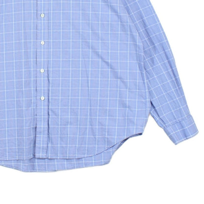 Mens Plaid Shirt Twill Button Down Long Sleeve
