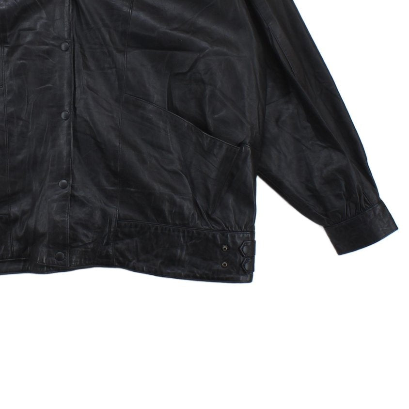 Womens Leather Jacket Uk Made Snap Buttons