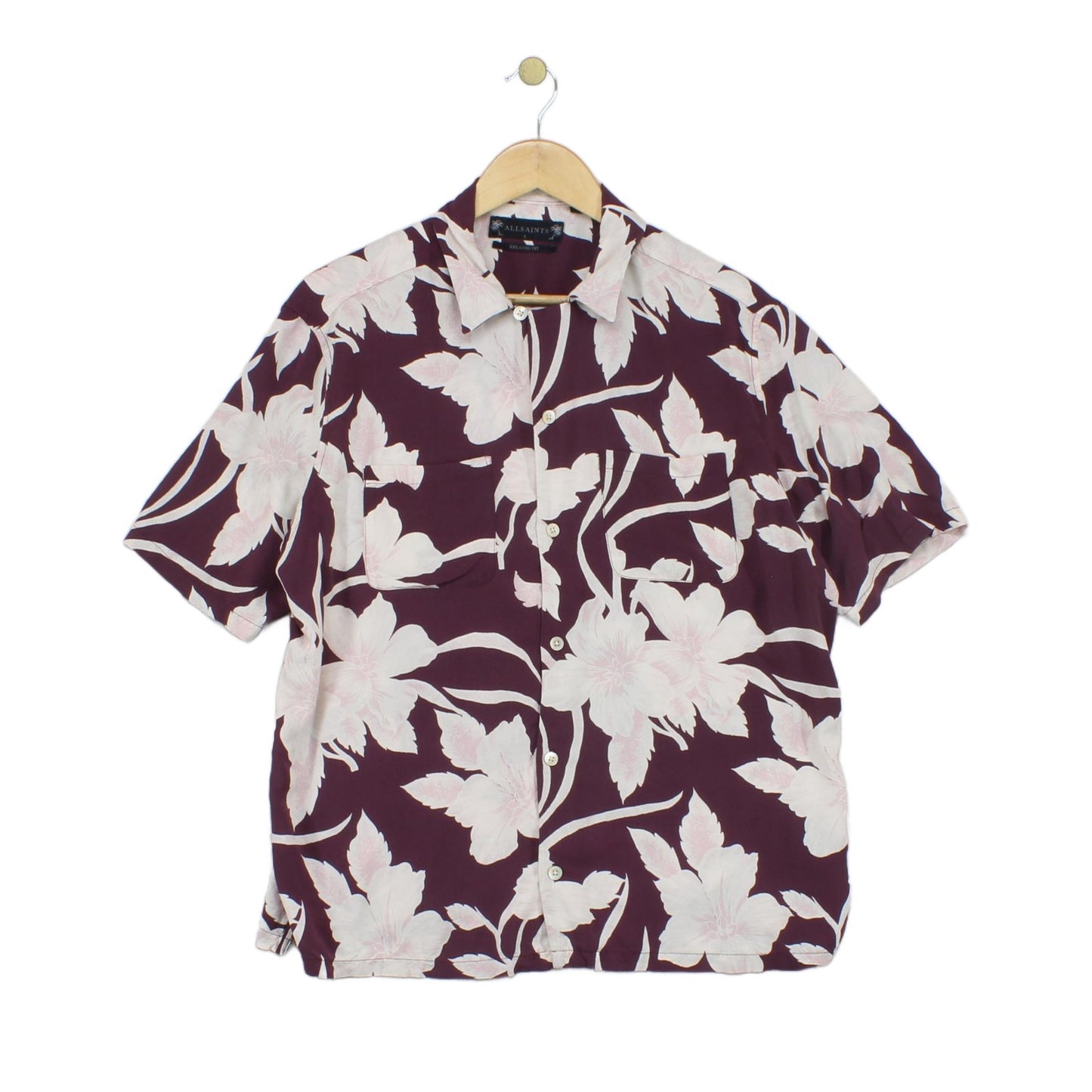 Mens Floral Shirt Relaxed Fit Short Sleeve Viscose