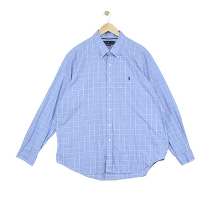 Mens Plaid Shirt Twill Button Down Long Sleeve