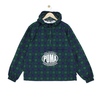 Mens X The Hundreds 1/4 Zip Windbreaker Jacket Plaid