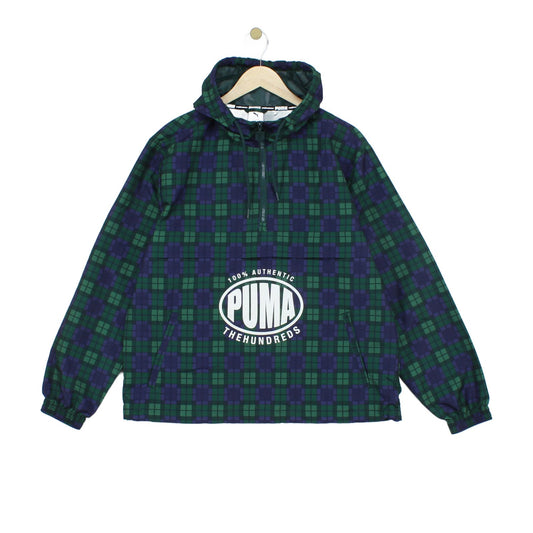 Mens X The Hundreds 1/4 Zip Windbreaker Jacket Plaid