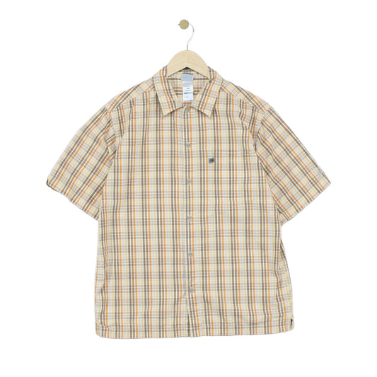 Mens Plaid Shirt Outdoor Short Sleeve