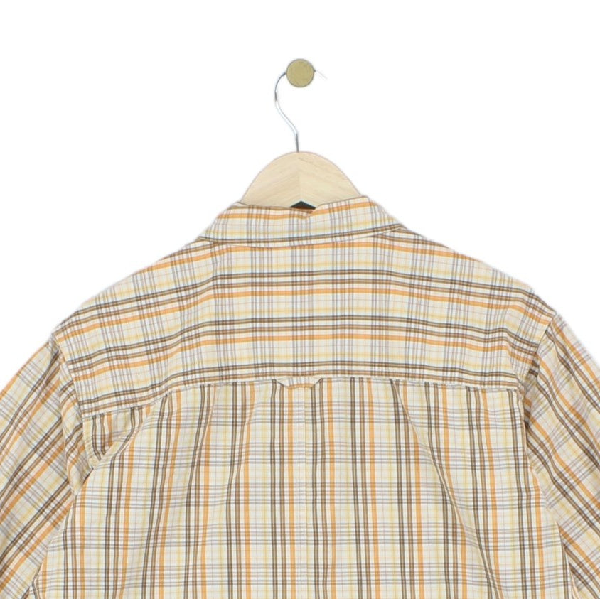 Mens Plaid Shirt Outdoor Short Sleeve