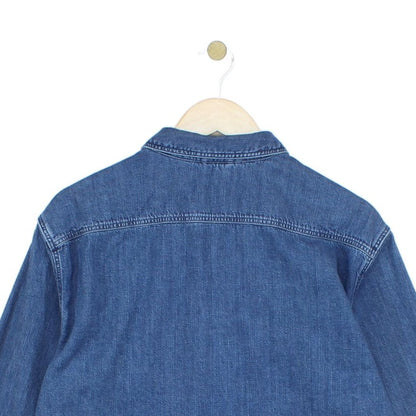 Mens Denim Shirt Slim Fit Long Sleeve Button Down