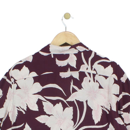 Mens Floral Shirt Relaxed Fit Short Sleeve Viscose