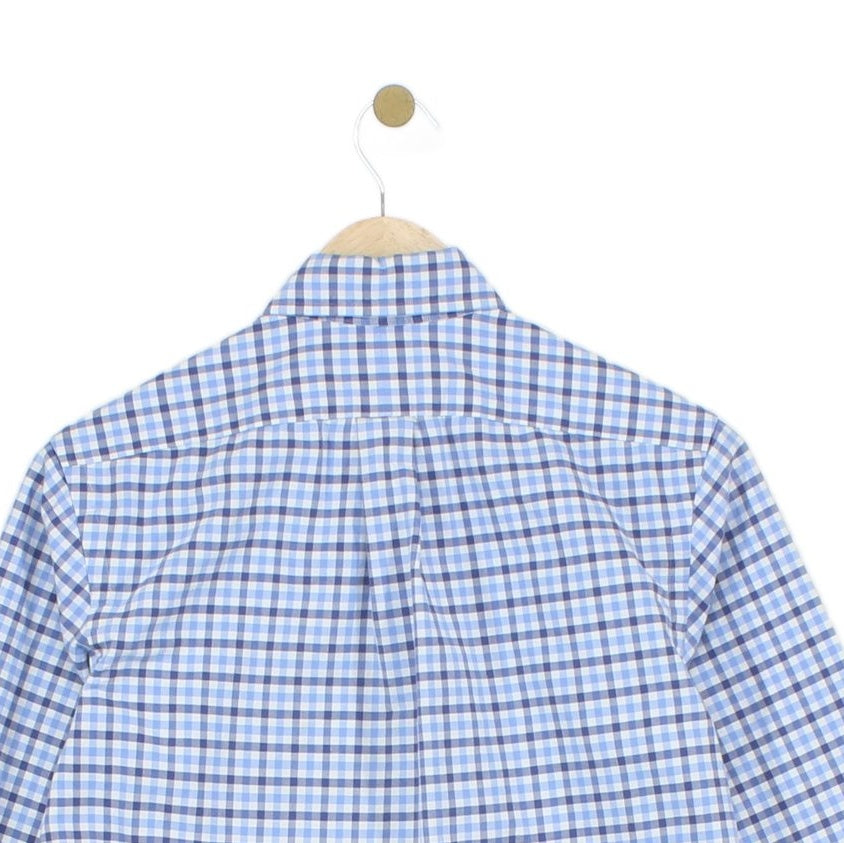 Mens Oxford Shirt Check Button Up Classic