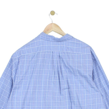Mens Plaid Shirt Twill Button Down Long Sleeve