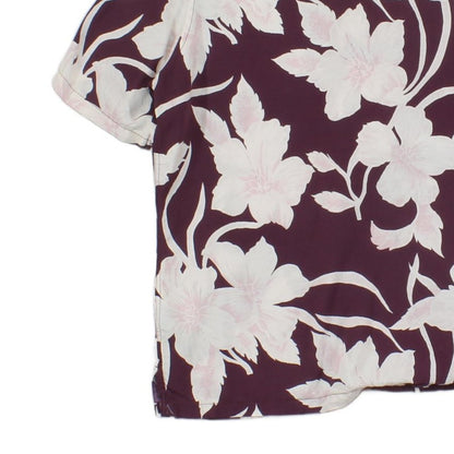Mens Floral Shirt Relaxed Fit Short Sleeve Viscose